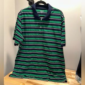 Land’s End Men’s Blue & Green Striped Polo Shirt